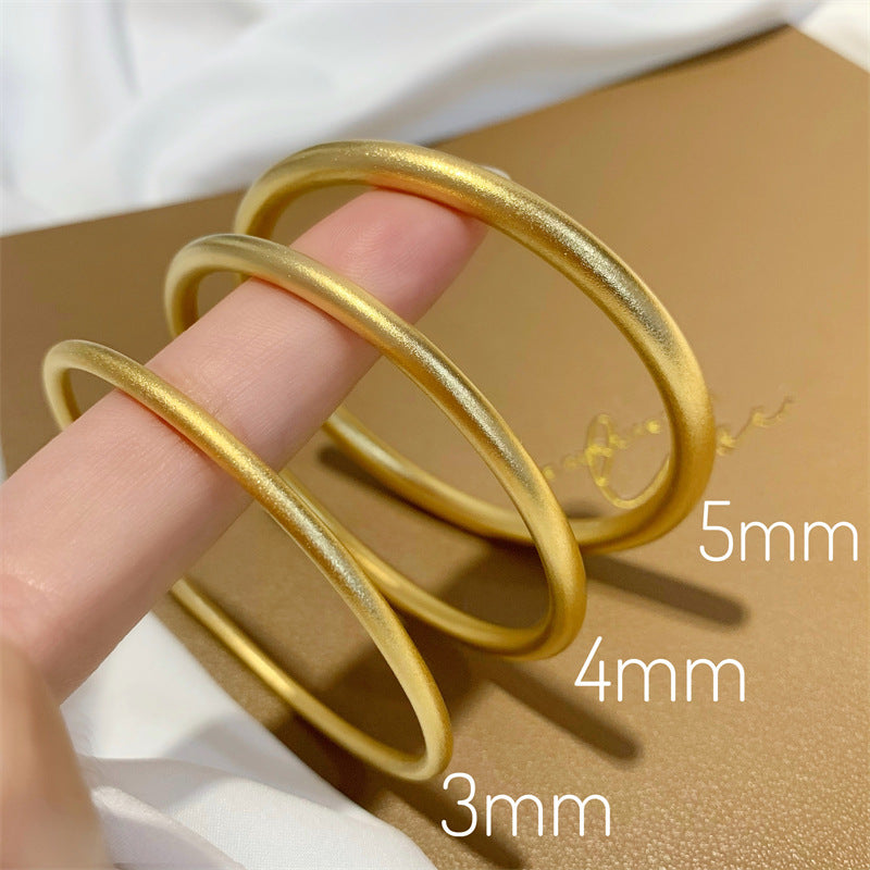 Sand Gold Ancient Method Inheritance Bracelet Female  Imitation Gold Frosted Plain Ring Bracelet Bracelet Does Not Fade Hers Haven