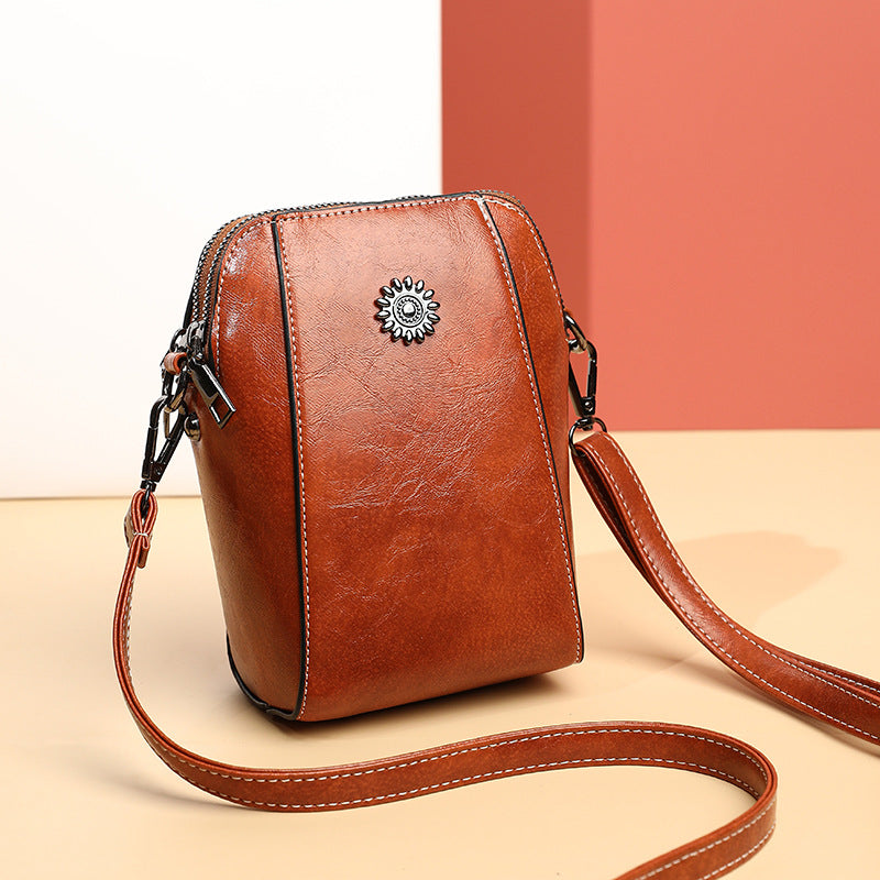 2023 New Autumn Trendy Soft Leather Mobile Phone Bag Women&#039;s Crossbody Mini Small Bag Fashion Vertical Style Small Mobile Phone Bag Hers Haven